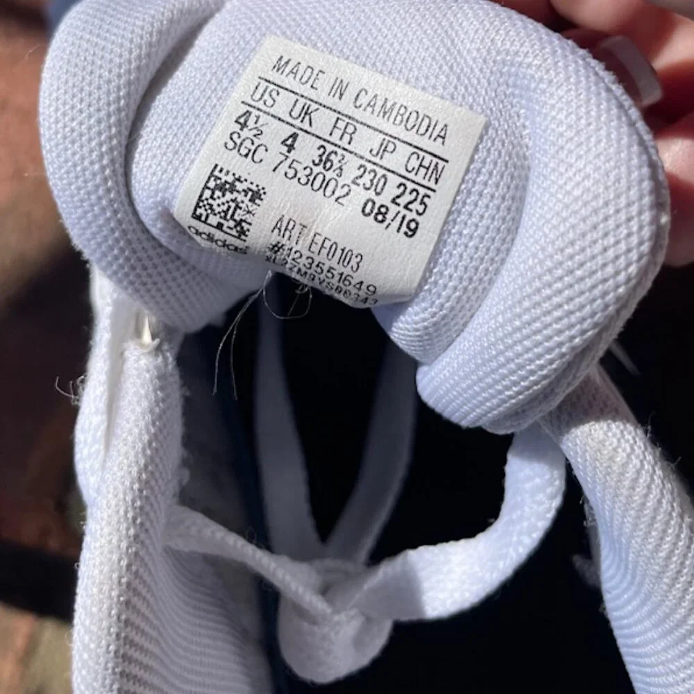 ADIDAS Grand Court 2 Youth Boys/Girls WHITE/BLACK STRIPES CLOUDFOAM Sneakers - Picture 6 of 7